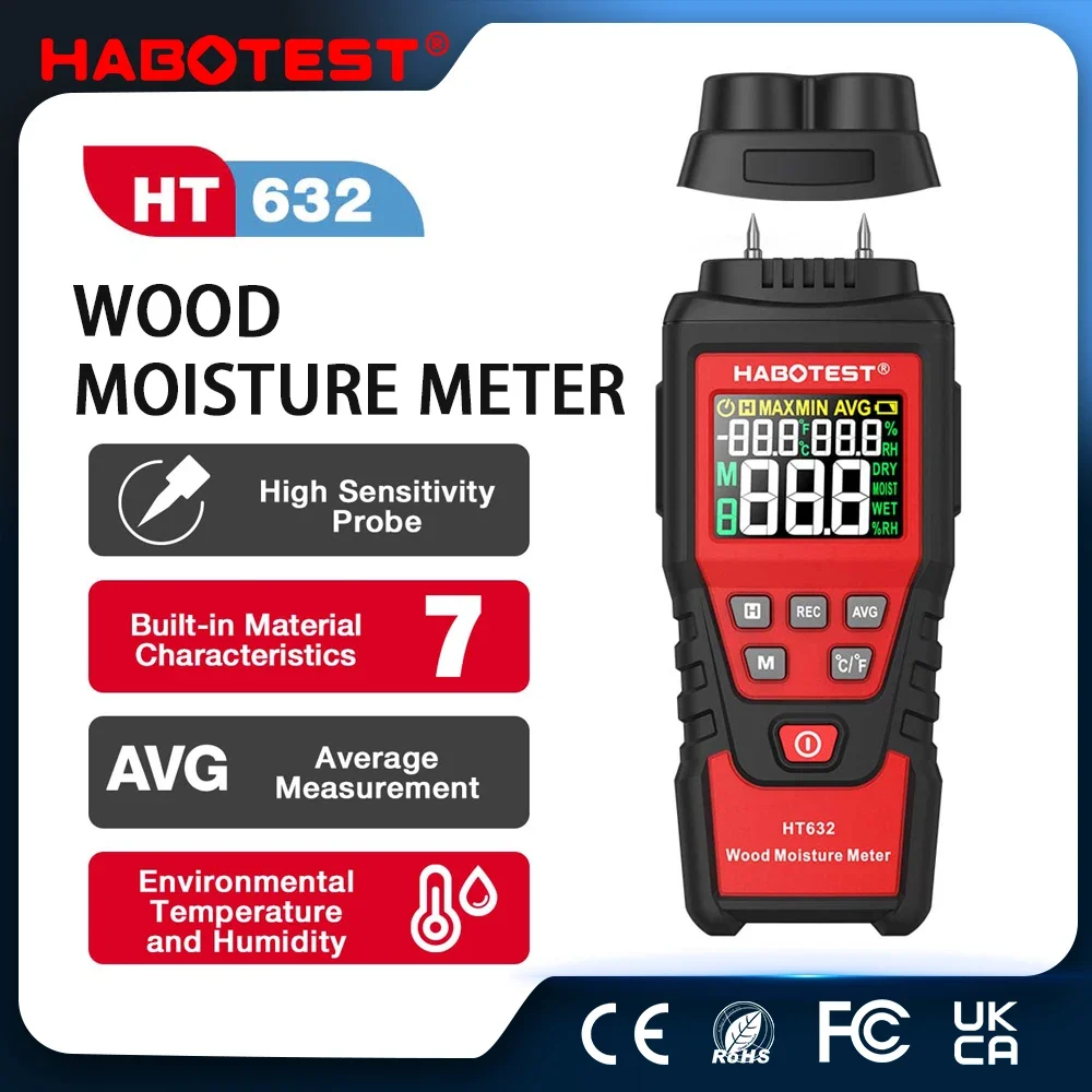 Moisture Meter Wall Wood - Medidor de Humedad Digital HABOTEST HT632,