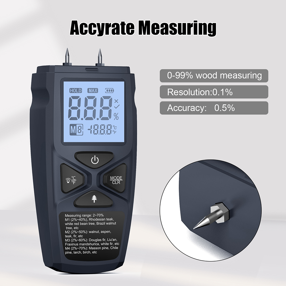 Higrómetro preciso con pantall - Moisture Meter Wall Wood reseña y precio