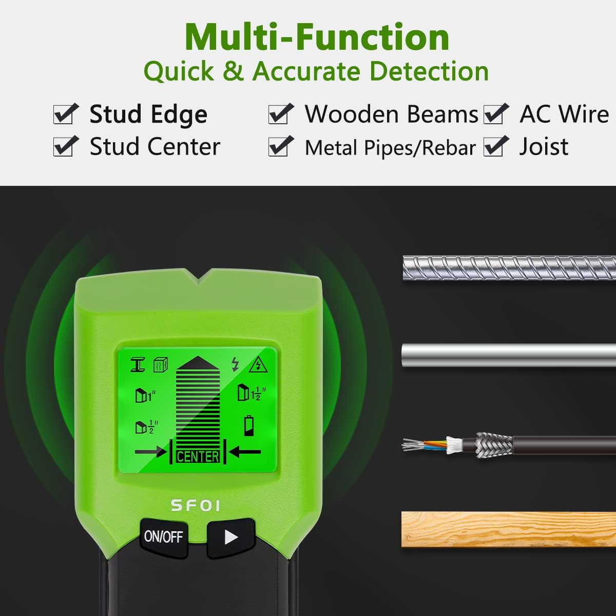 Huepar-escáner de pared 5 en 1 - Stud Finder Wall Scanner 5 In 1 reseña y precio