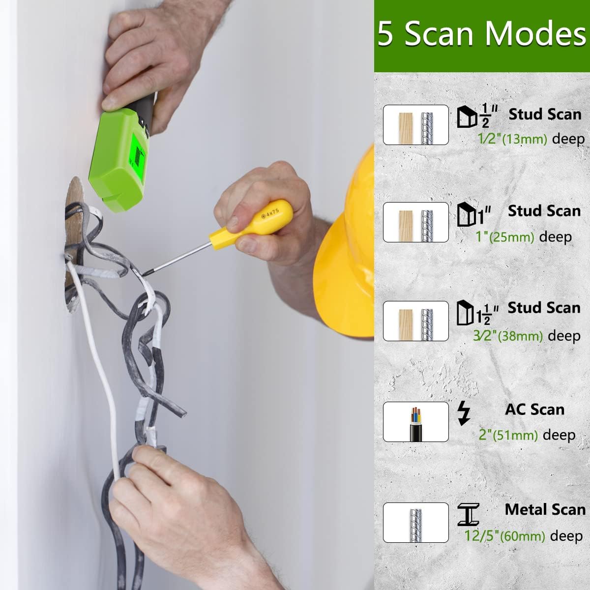 Huepar-escáner de pared 5 en 1 - Stud Finder Wall Scanner 5 In 1 reseña y precio