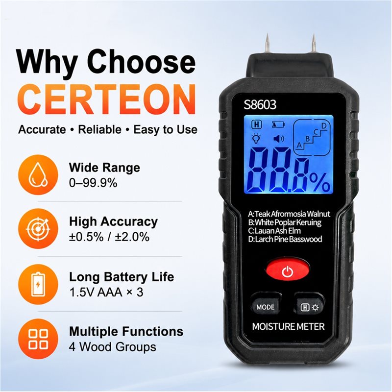 Medidor de Humedad de Madera A - Moisture Meter Wall Wood reseña y precio