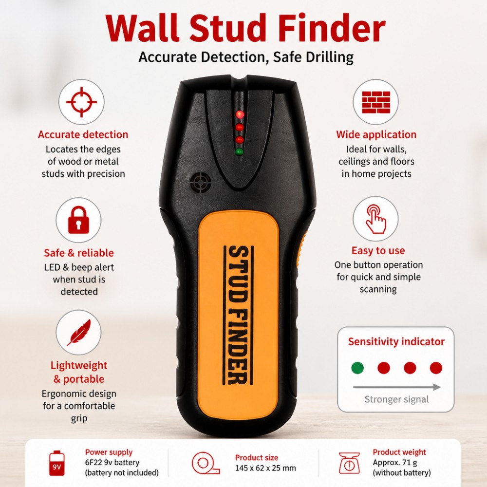 Detector de vigas electrónico  - Wall Scanner Rebar Detector reseña y precio