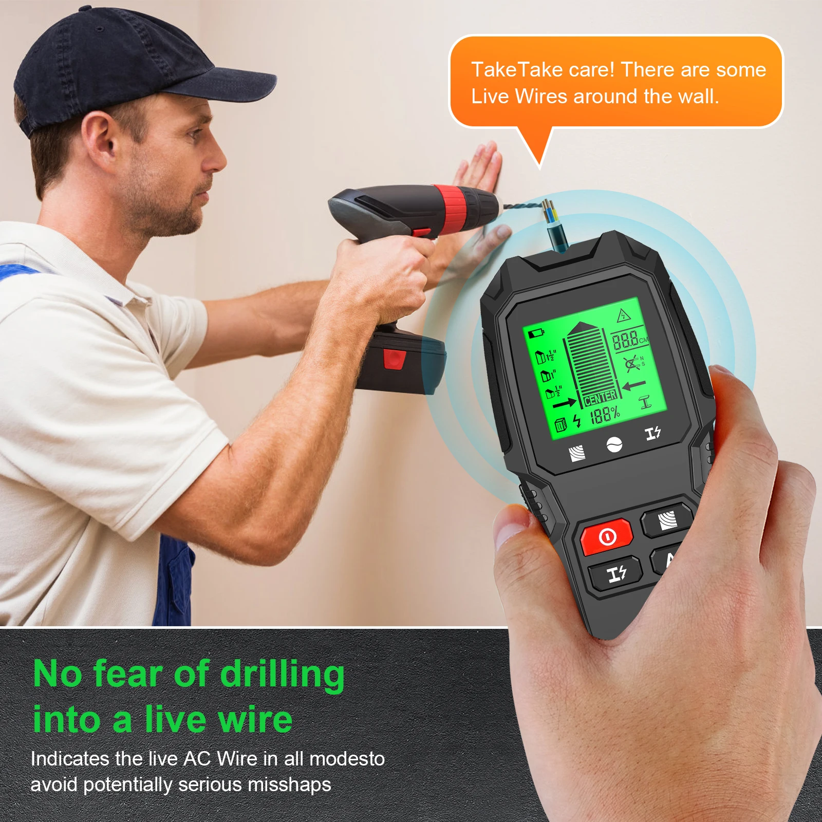 HW-QB6 Escáner de Pared Electr - Stud Finder Center Finder Edge reseña y precio