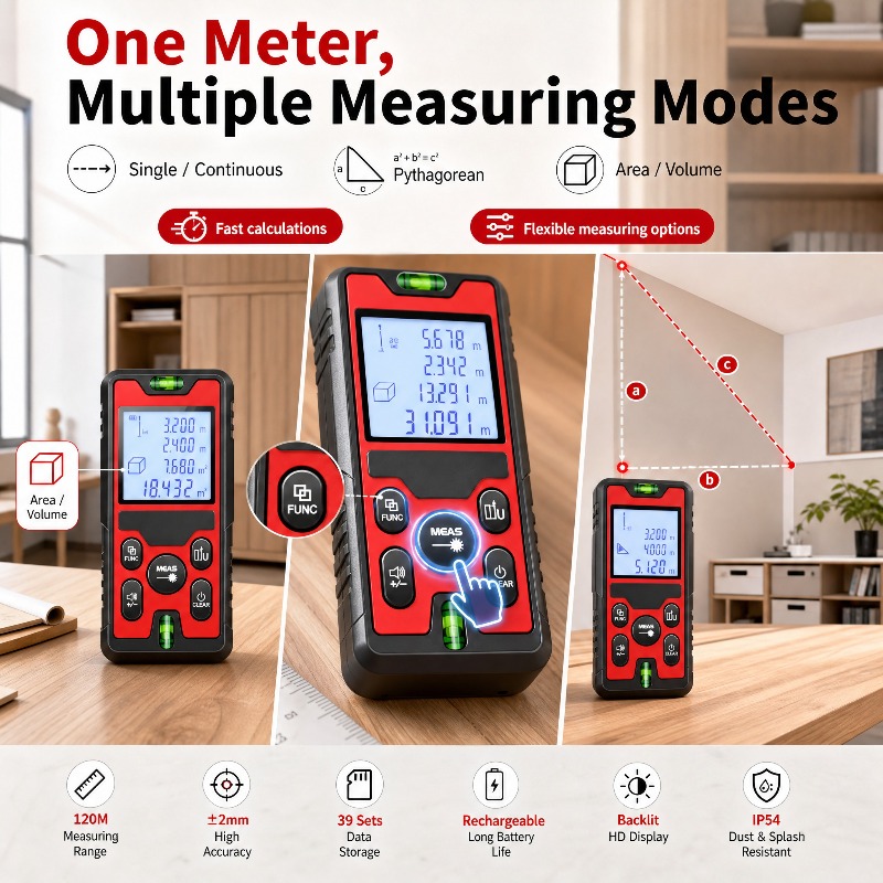 Medidor de distancia láser de  - Stud Finder With Laser Level reseña y precio
