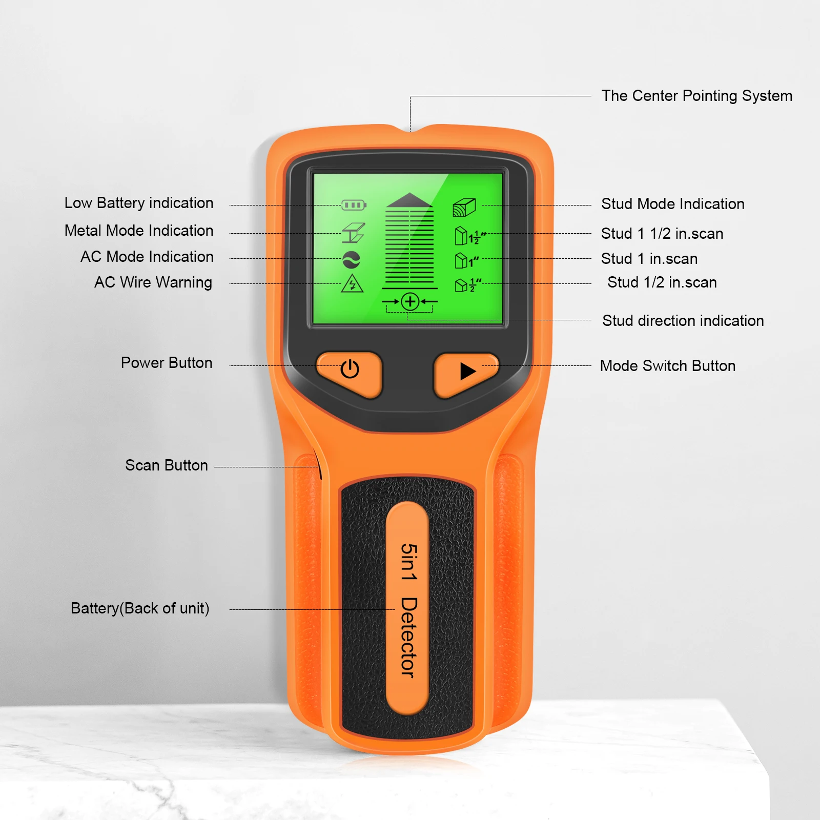 Escáner de pared digital portá - Stud Finder Wall Scanner 5 In 1 reseña y precio