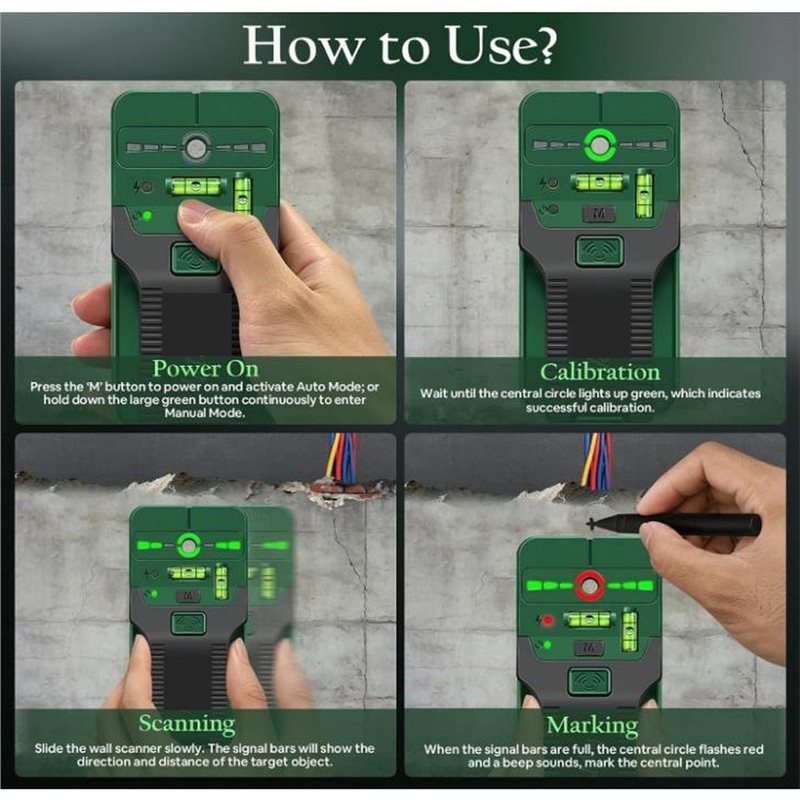 Detector de cables eléctricos  - Stud Finder With Laser Level reseña y precio
