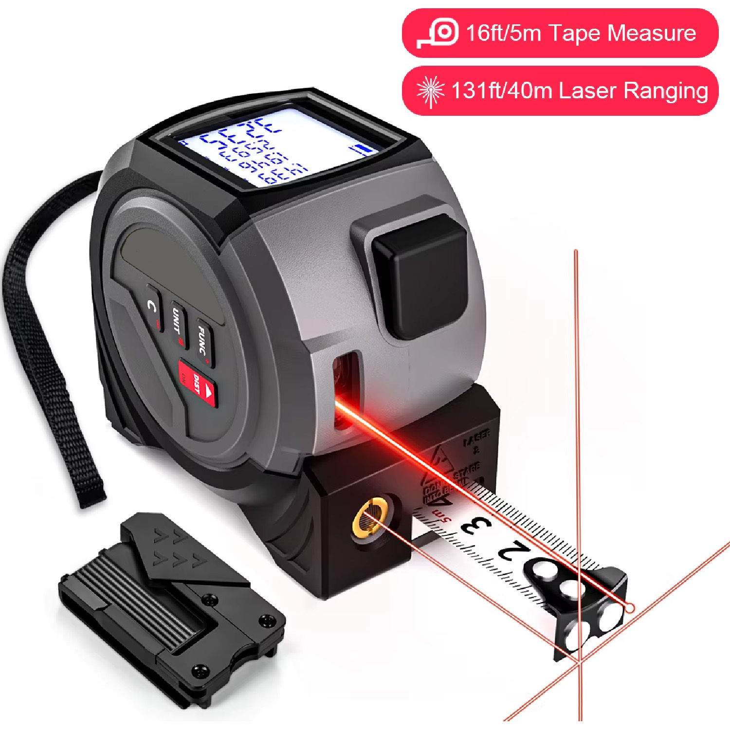 Telémetro láser 3 en 1, cinta  - Stud Finder With Laser Level reseña y precio